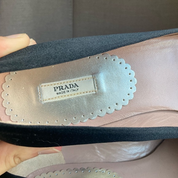 Prada Ballet Black Bow Flats 37 - Picture 4 of 14